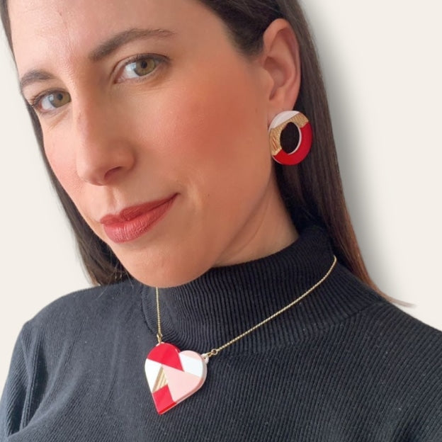 GARGANTILLA corazón TANGRAM (plata con baño de oro)