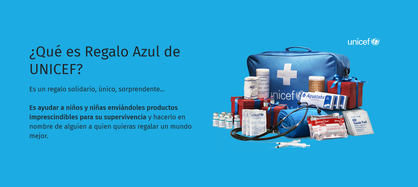 regalo azul de unicef