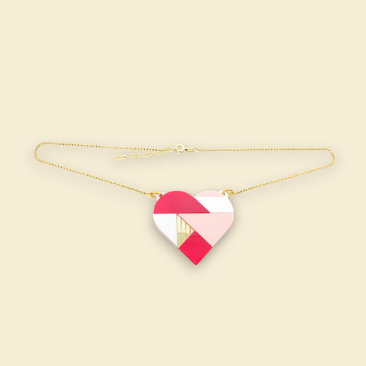 GARGANTILLA corazón TANGRAM (plata con baño de oro)