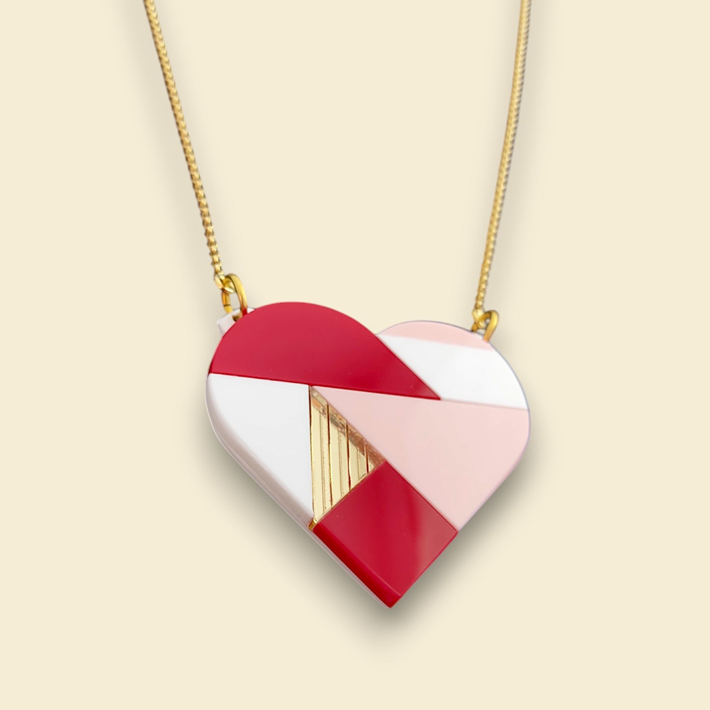 GARGANTILLA corazón TANGRAM (plata con baño de oro)